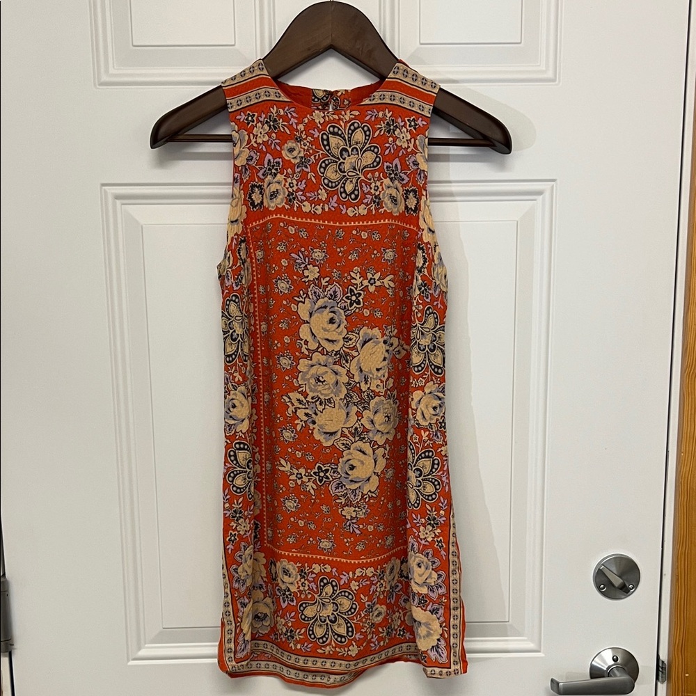 Ecote Orange Floral Mini Dress